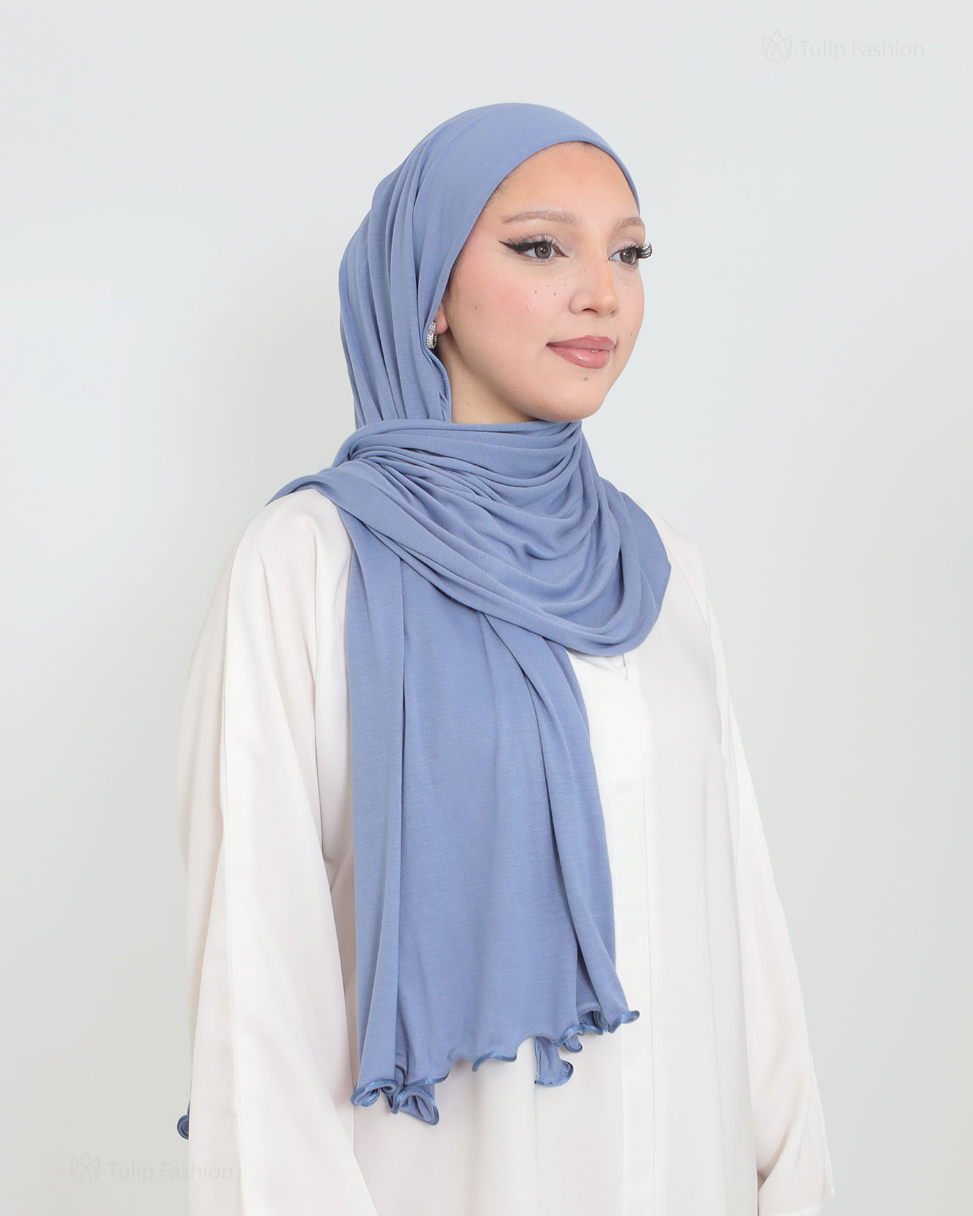 Hijab - Jersey Stretch - Havsblå - 2