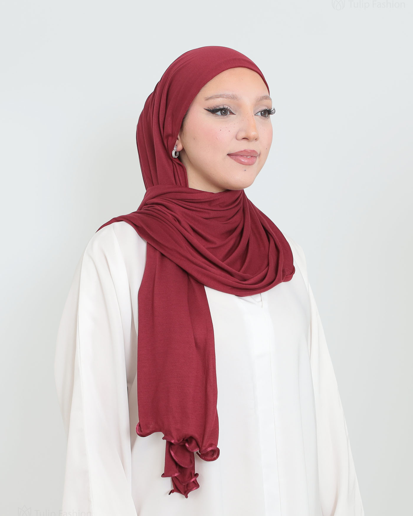 Hijab - Jersey Stretch - Maroon - 2