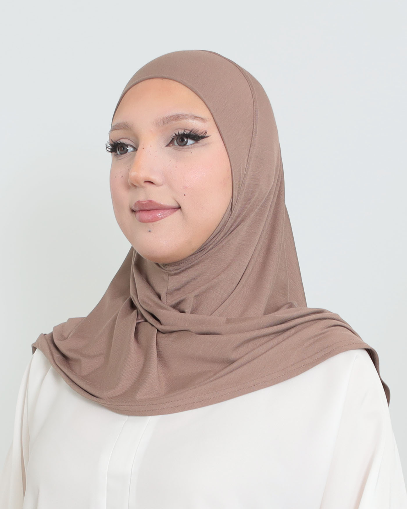 Hijab - Instant Square Jersey - Hazel Brown