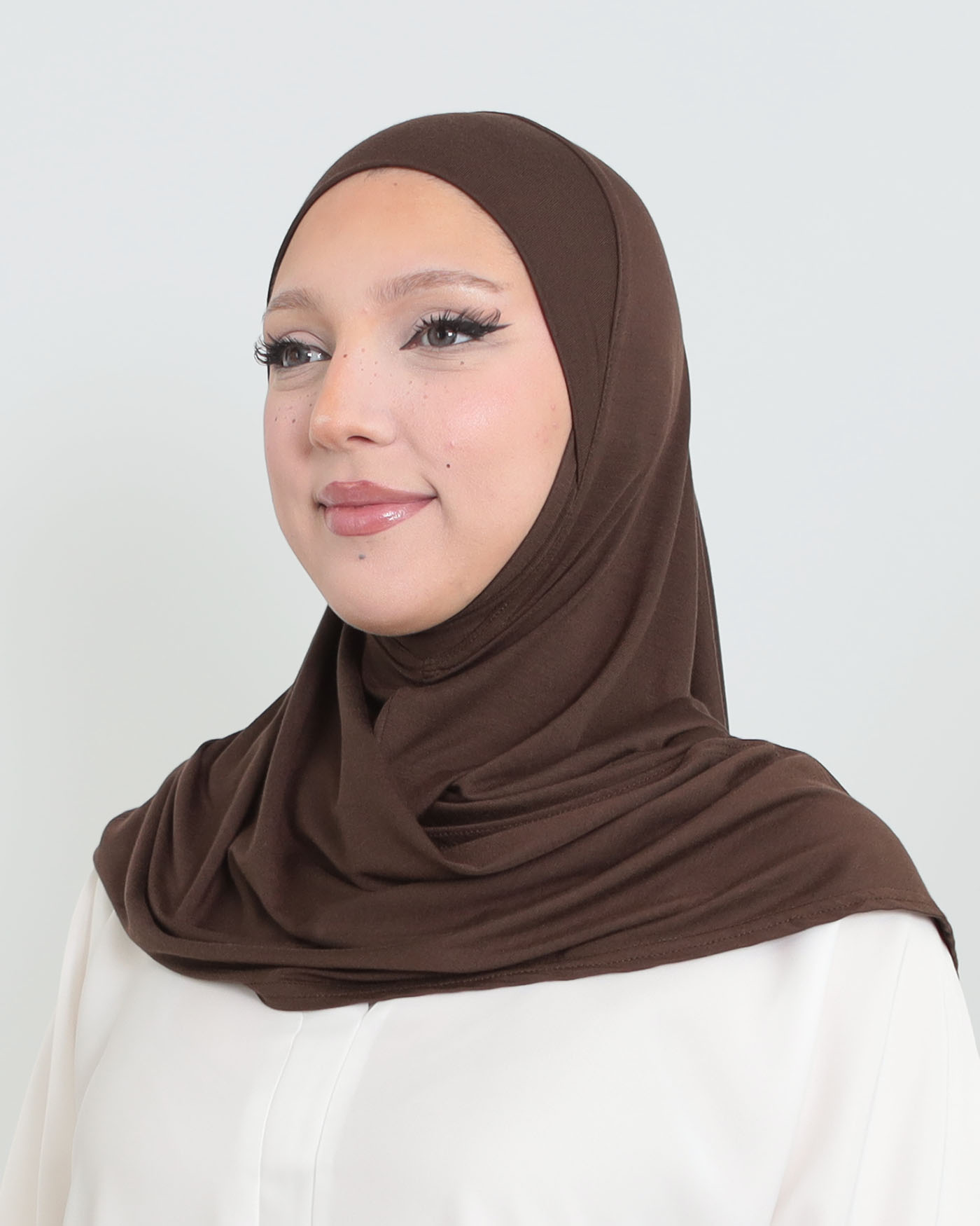 Hijab - Instant Square Jersey - Dark Brown