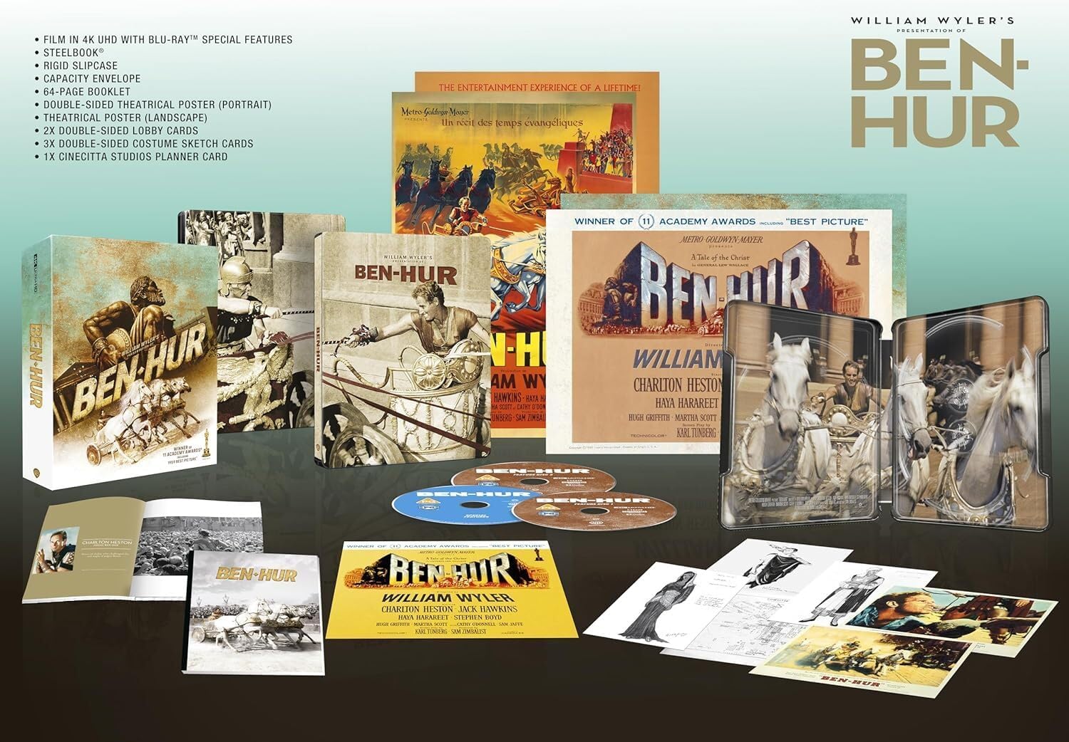 Ben Hur (Limited Edition Collector's Edition Steelbook) (4K Ultra HD + Blu-ray)