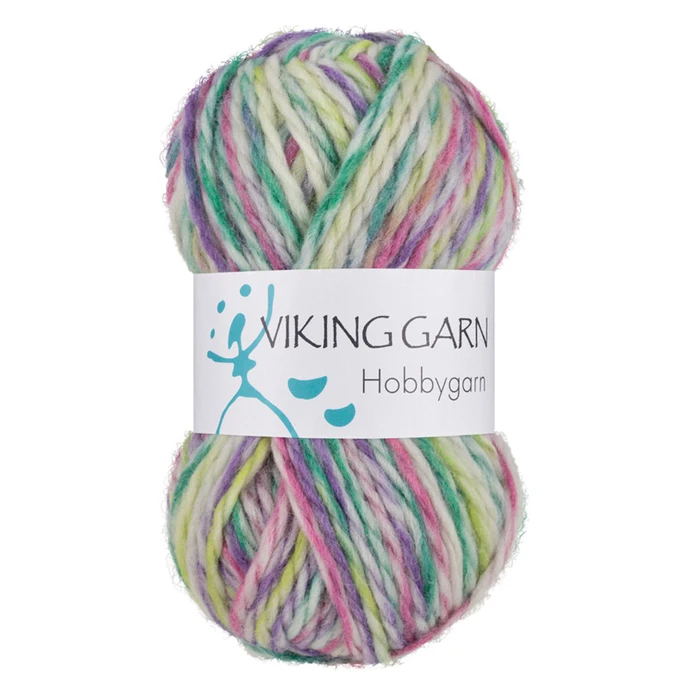 Hobbygarn - Multi Lila/Grön