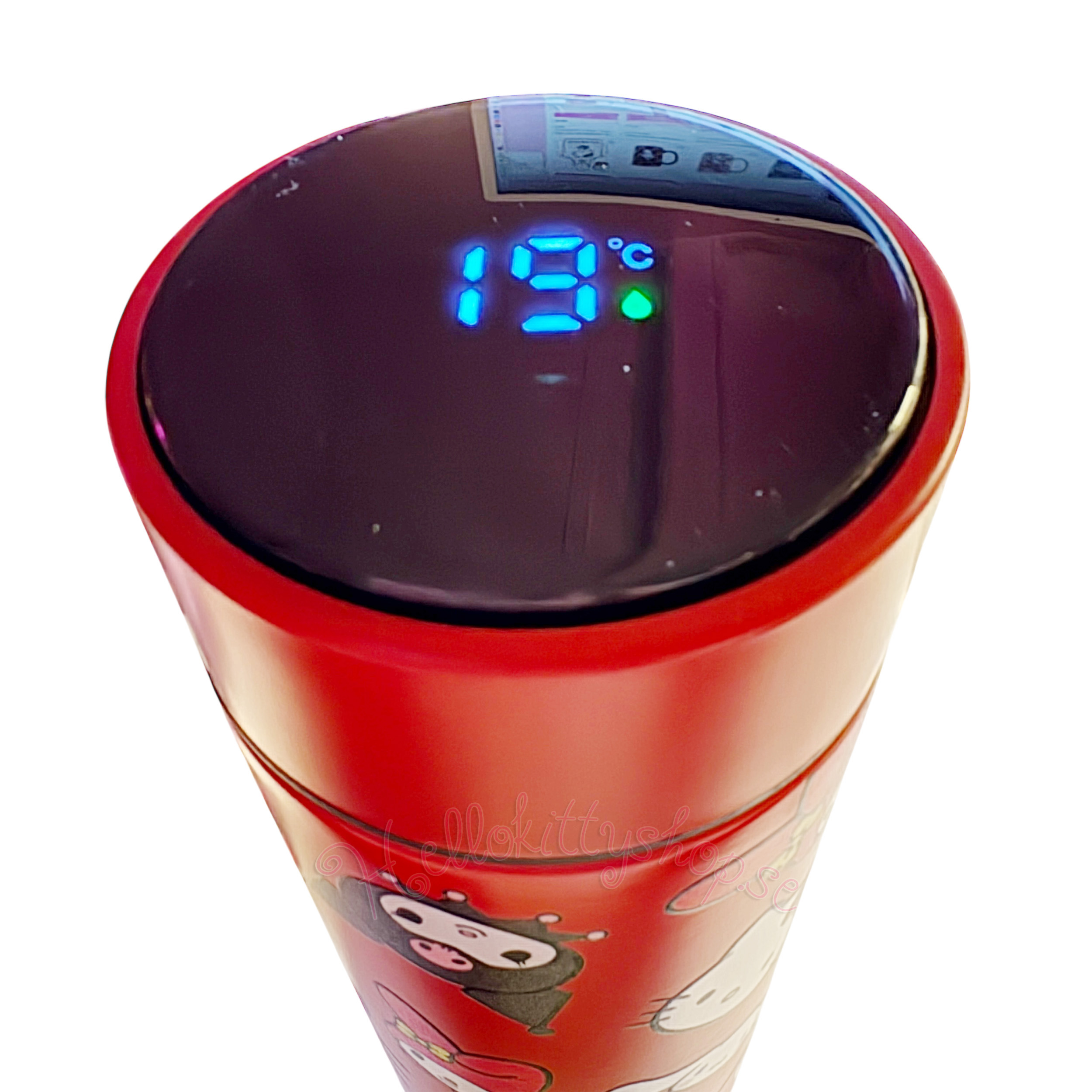 Hello Kitty and Friends Termosflaska 500 ml med LED Display Termometer - Faces - 4