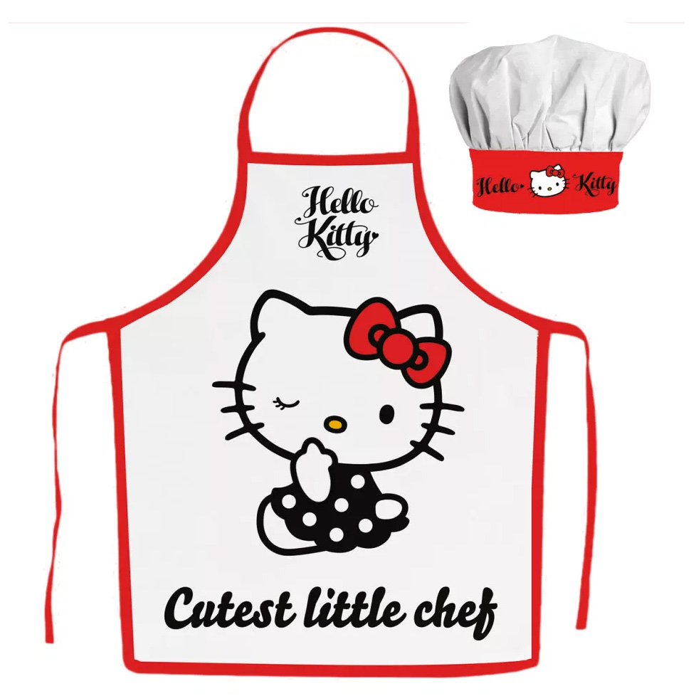 Hello Kitty Barnförkläde och Kockmössa i 2 delar - Little Chef