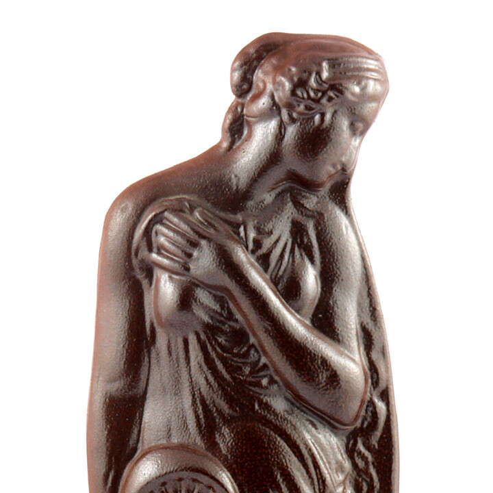 Brown Relief Wall Plaque with Woman Motif from Höganäs 42 cm (Early 20th Century)