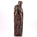 Brown Relief Wall Plaque with Woman Motif from Höganäs 42 cm (Early 20th Century)