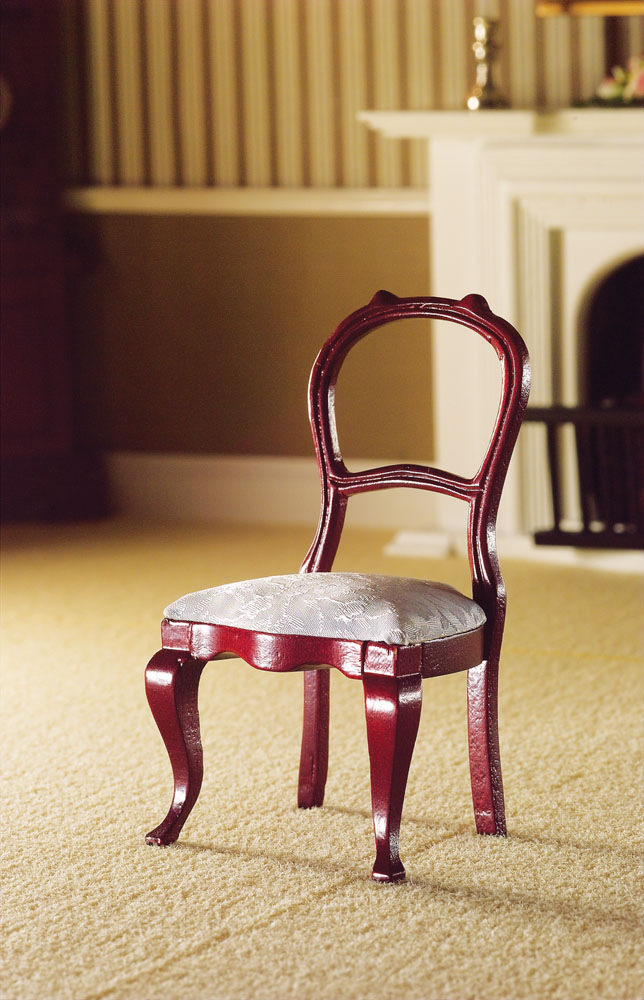 Chair L - XVI grey velvet cherrywood