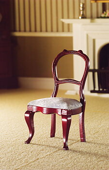 Chair L - XVI grey velvet cherrywood