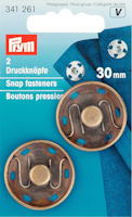 Tryckknappar 30 mm antik mässing 2 st