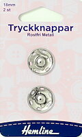 Tryckknappar 18 mm Silver 2 st