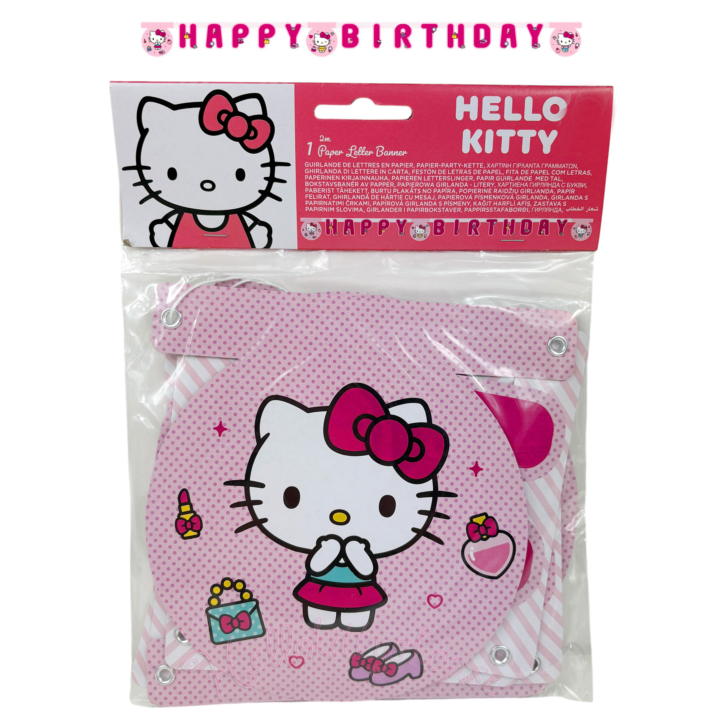 Hello Kitty Grattis på födelsedagen Banderoll i Papp 2 meter