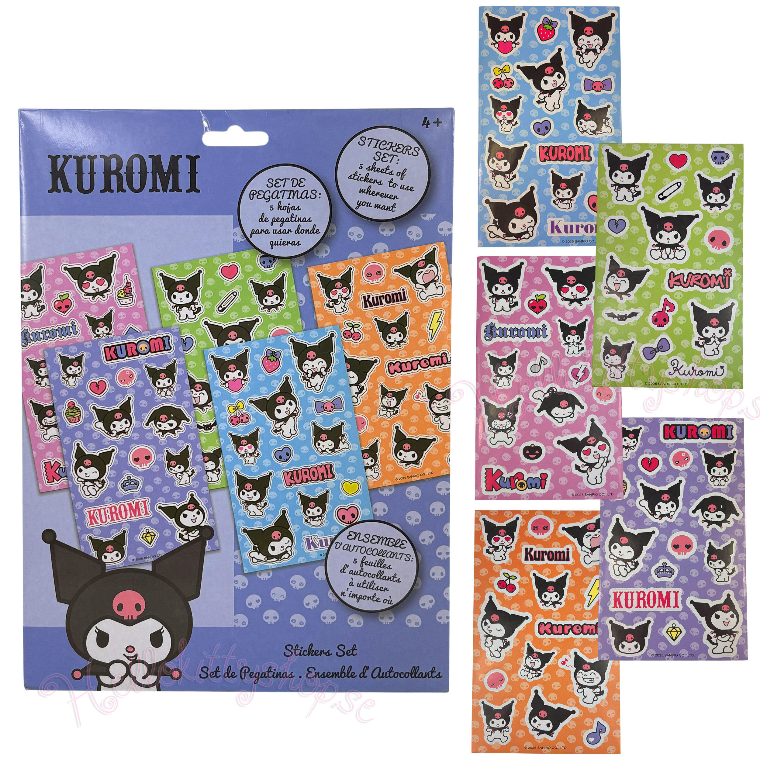 Kuromi Klistermärkesset 5 ark - &nbsp;79 st