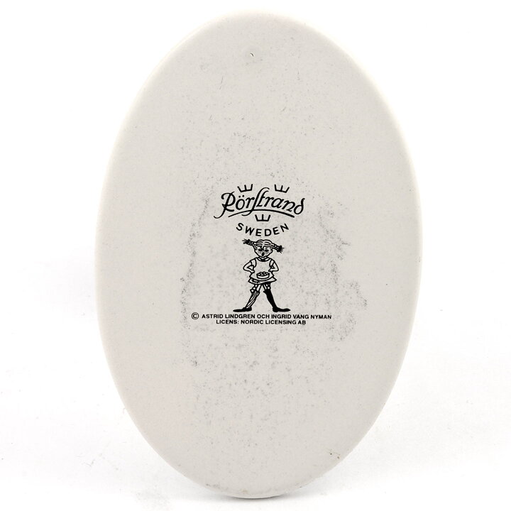 Ingrid Vang Nyman (1990s) Oval Wall Plaque with Pippi Longstocking Motif 13 cm (1)