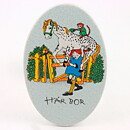 Ingrid Vang Nyman (1990s) Oval Wall Plaque with Pippi Longstocking Motif 13 cm (1)