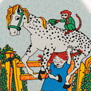 Ingrid Vang Nyman (1990s) Oval Wall Plaque with Pippi Longstocking Motif 13 cm (1)