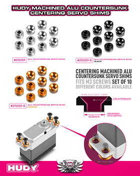 Alu Countersunk Servo Shim - Black (10)