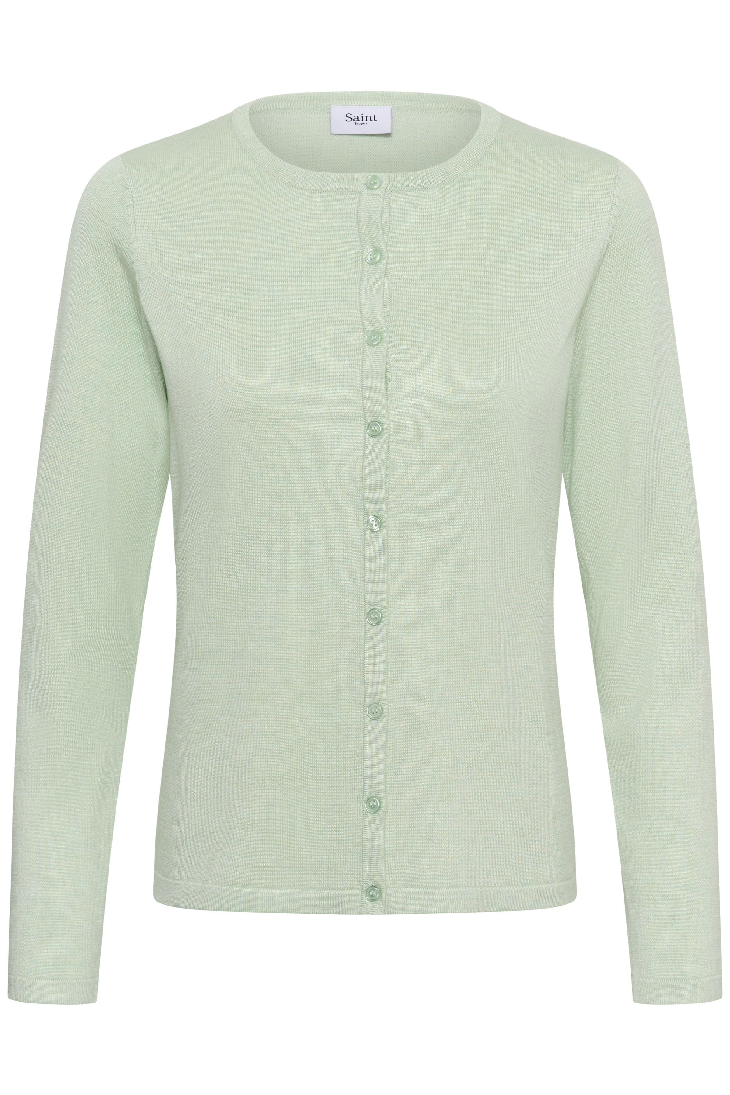 MilaSZ R-Neck Cardigan Cameo Green Melange