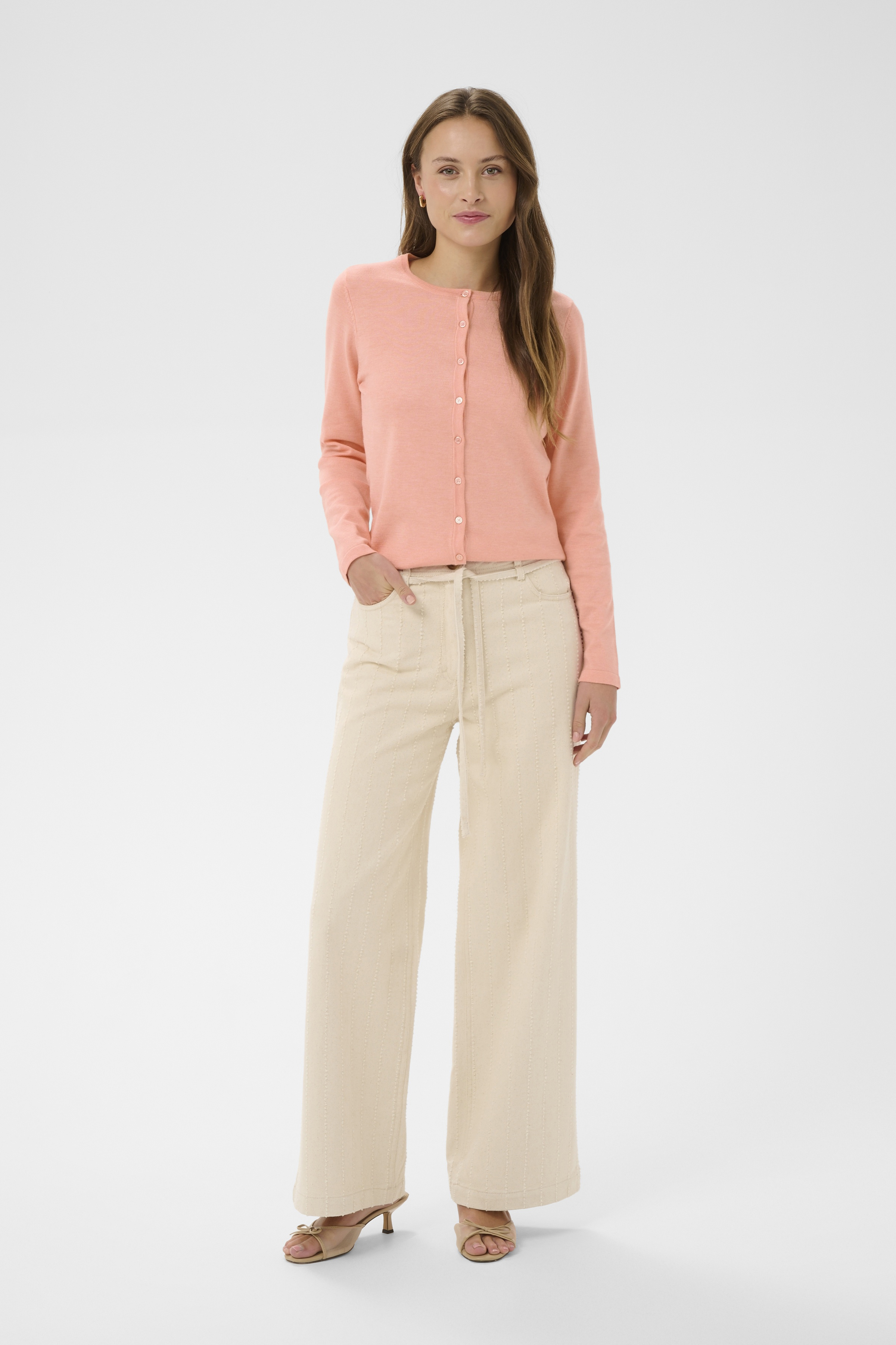 MilaSZ R-Neck Cardigan Blooming Dahlia Melange - 4