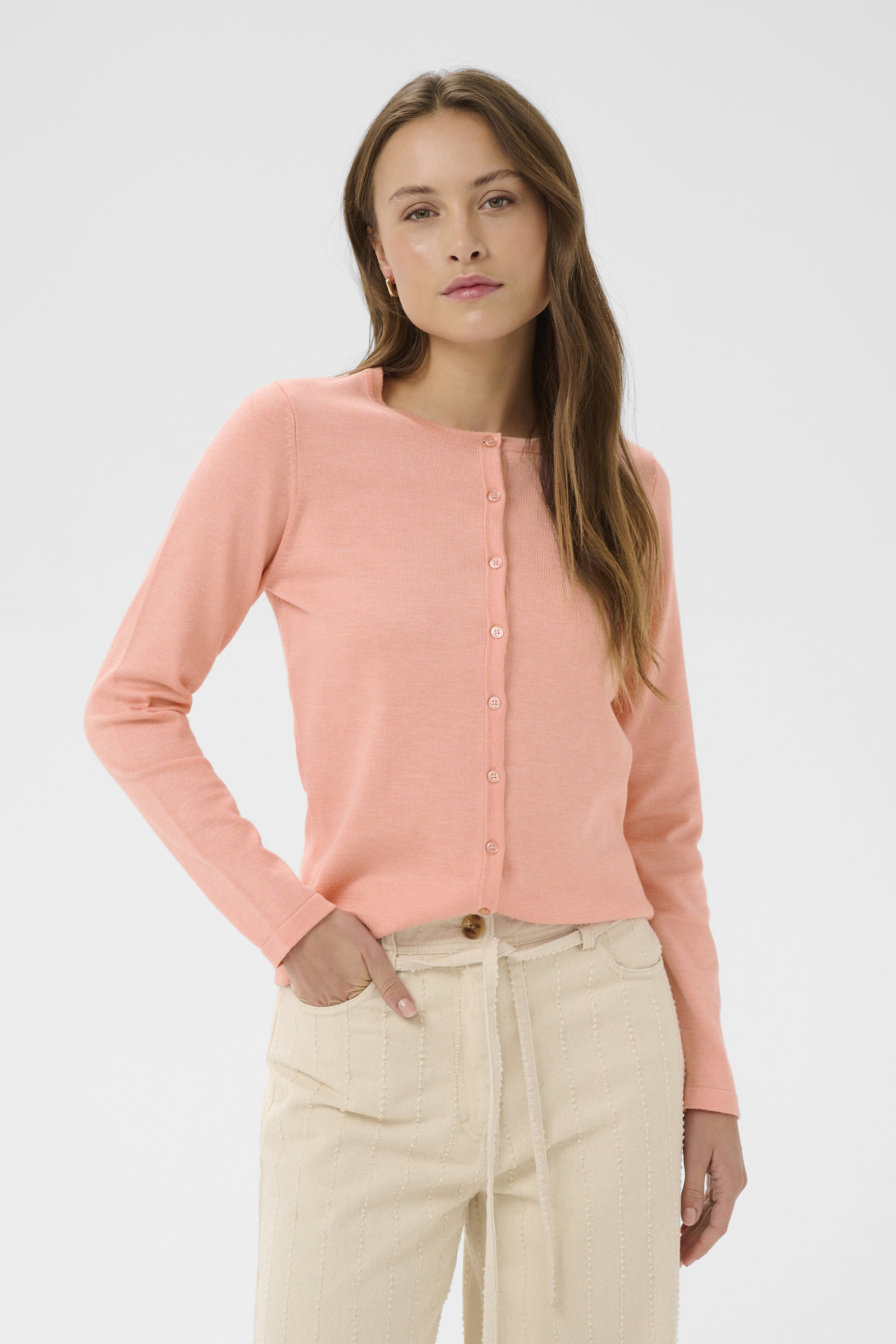 MilaSZ R-Neck Cardigan Blooming Dahlia Melange - 5