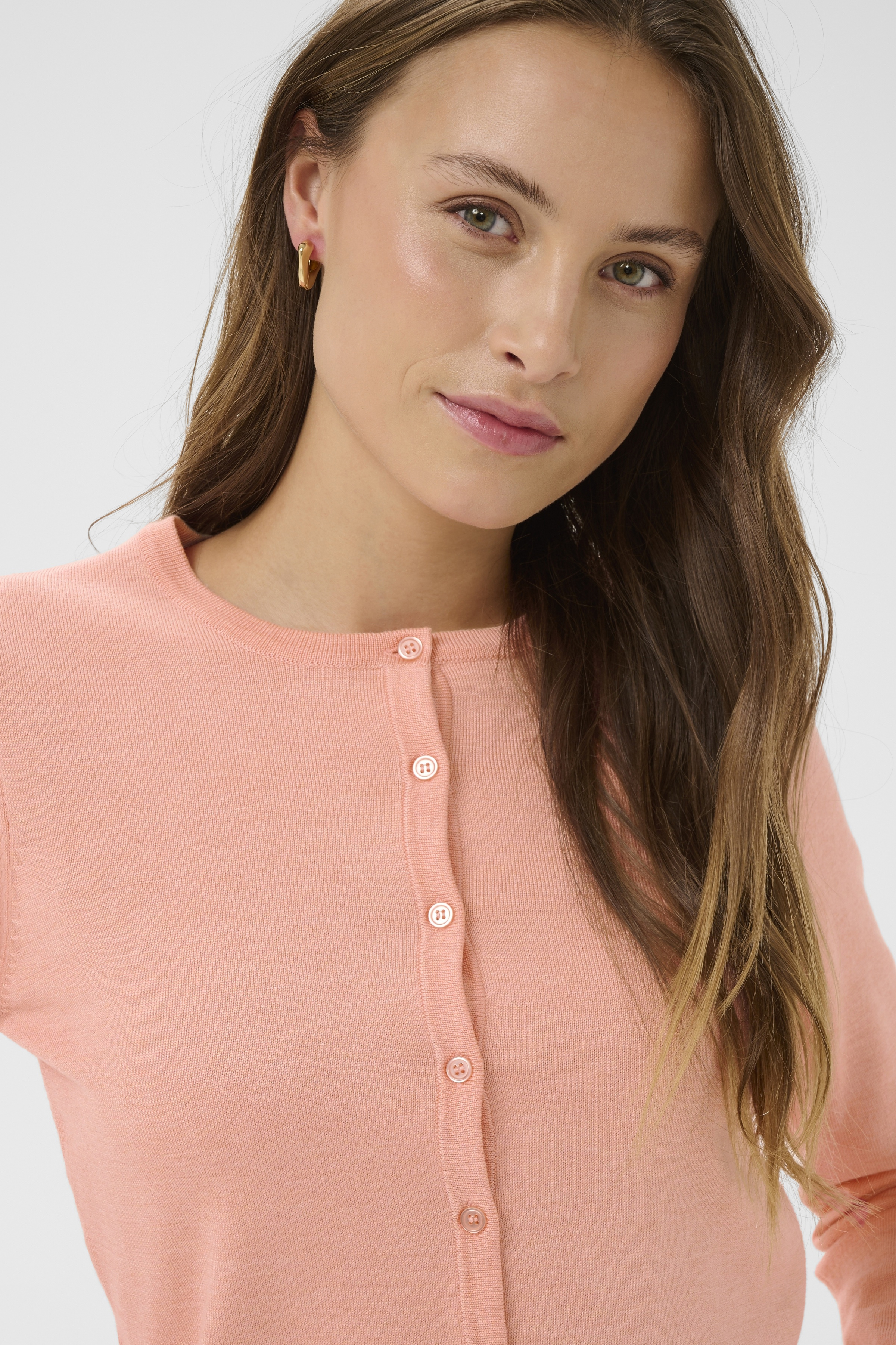 MilaSZ R-Neck Cardigan Blooming Dahlia Melange - 3