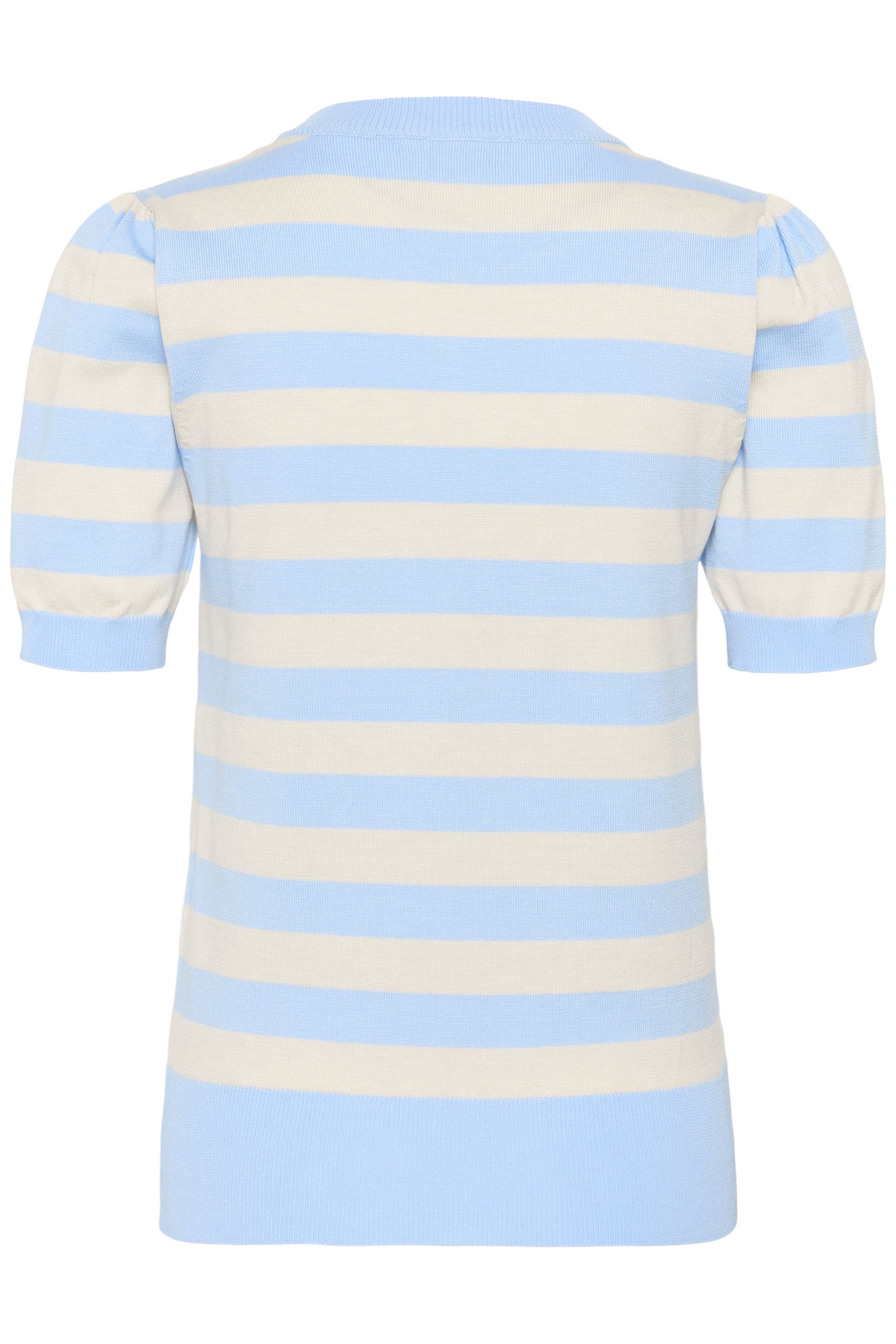 MilaSZ SS Block Stripe Pullover Cerulean Beige Block Stripe - 2