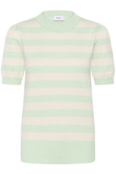 MilaSZ SS Block Stripe Pullover Cameo Green Beige Block Stripe