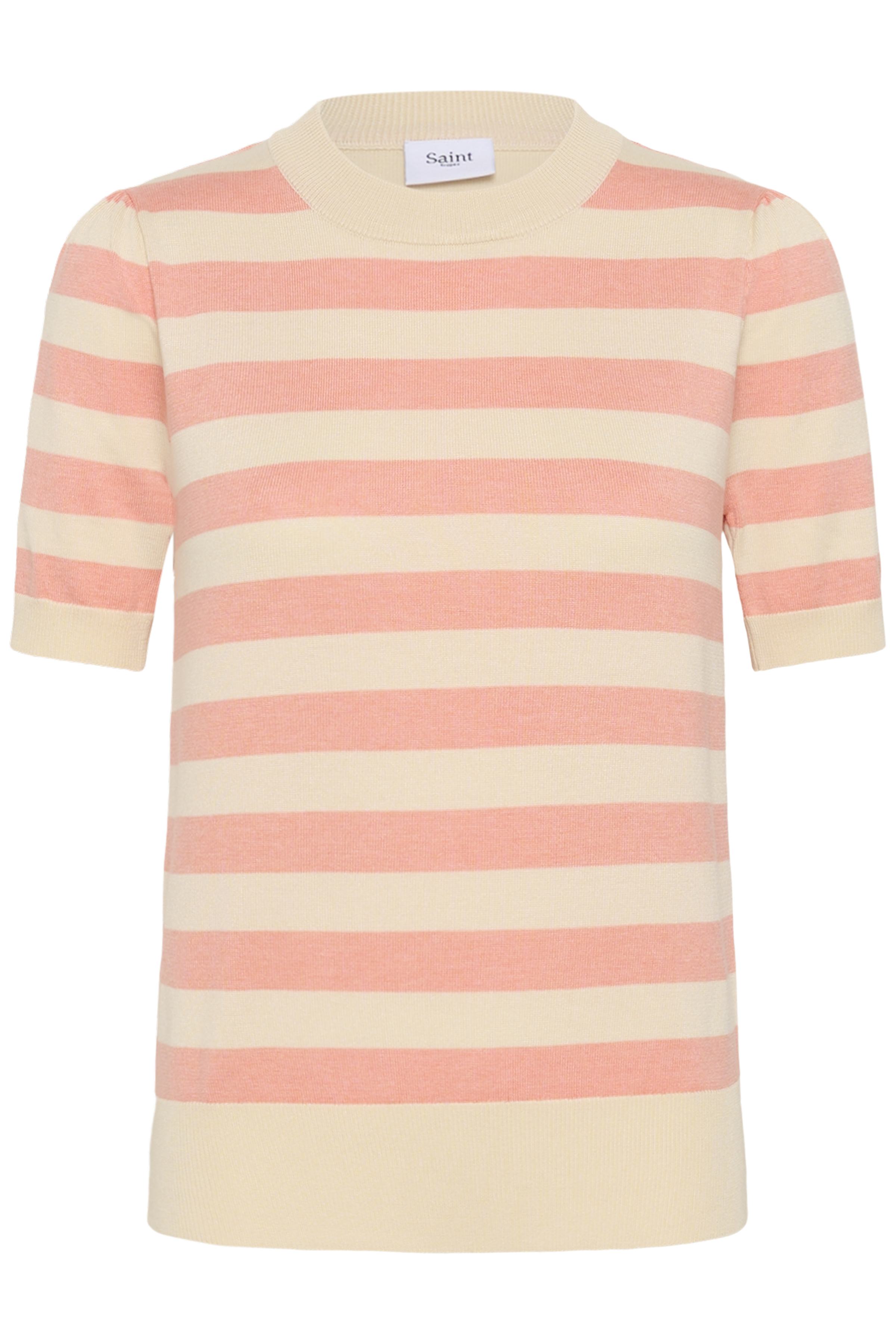 MilaSZ SS Block Stripe Pullover Blooming Ivory Block Stripe