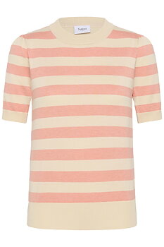MilaSZ SS Block Stripe Pullover Blooming Ivory Block Stripe