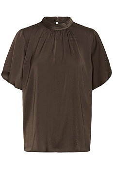 AileenSZ Flared Blouse Chocolate Brown
