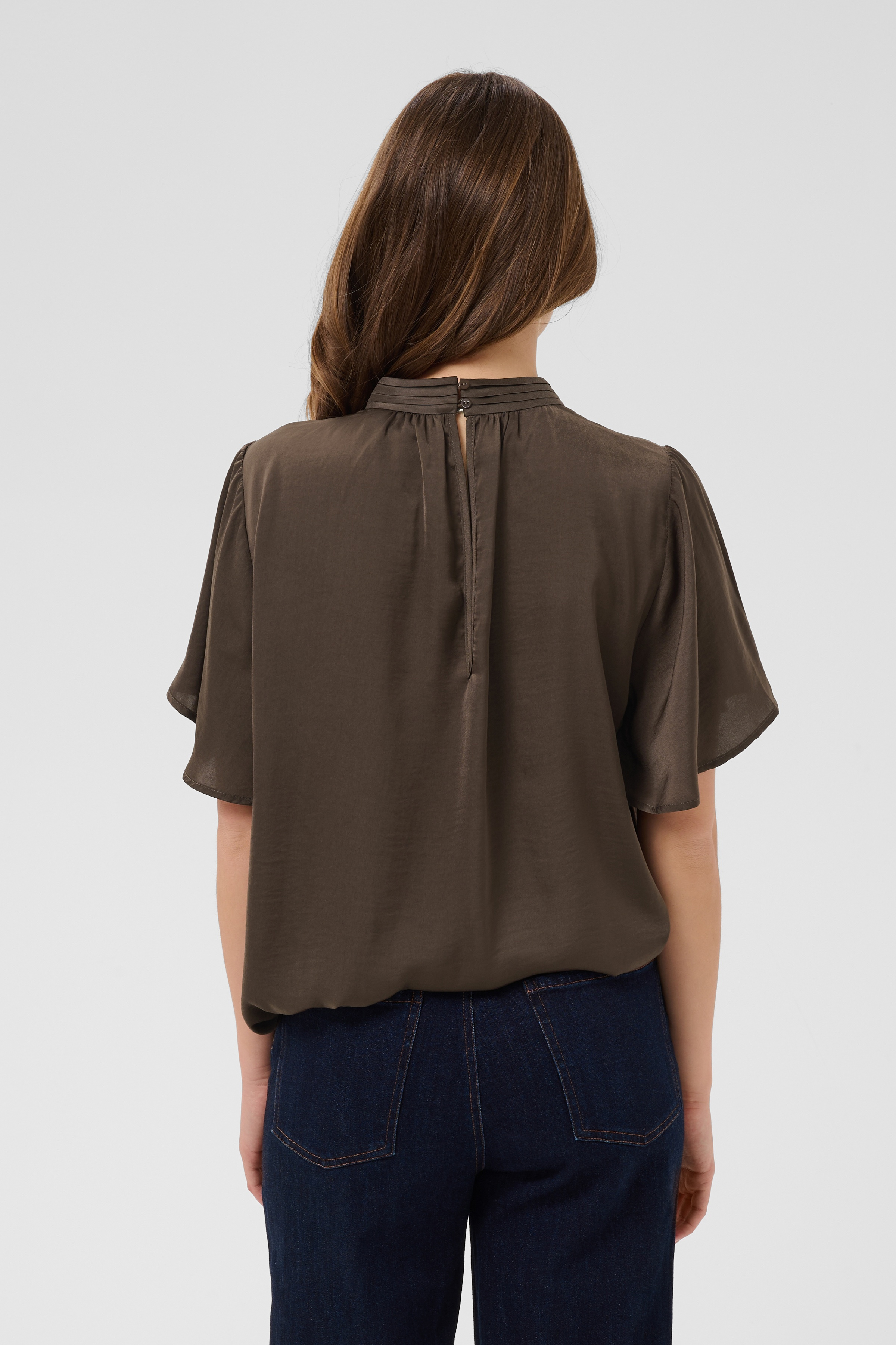 AileenSZ Flared Blouse Chocolate Brown - 7