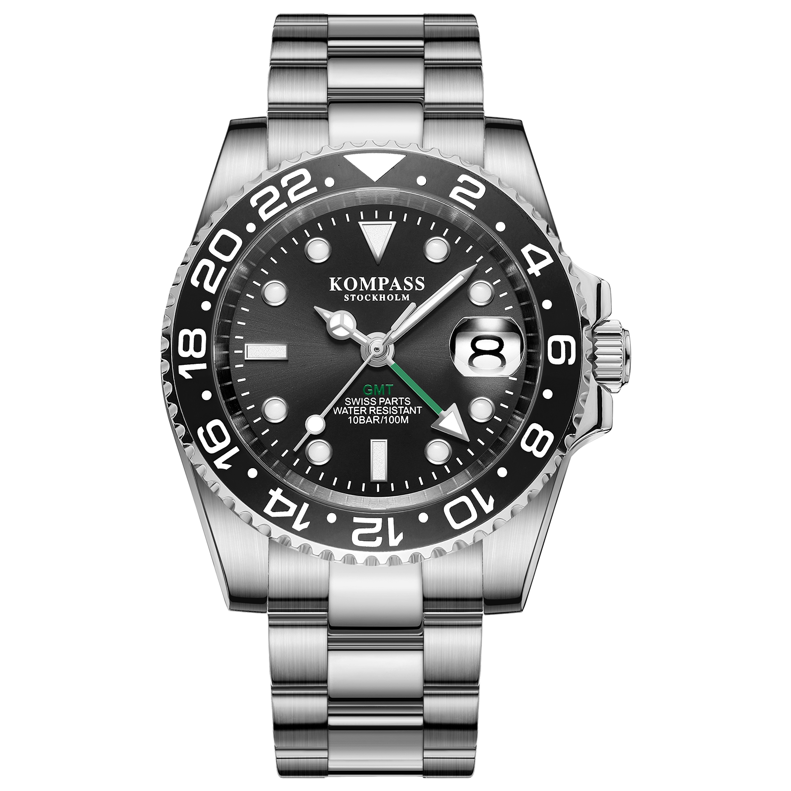 Kompass GMT-Professional Sapphire Steel Black