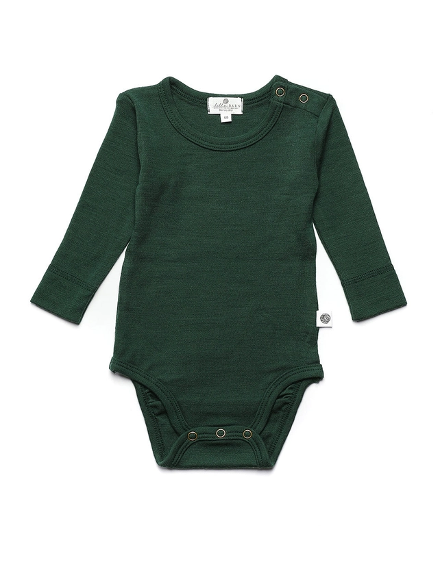  Body i merinoull från Lille Barn -  knapp i axeln  Mountain View