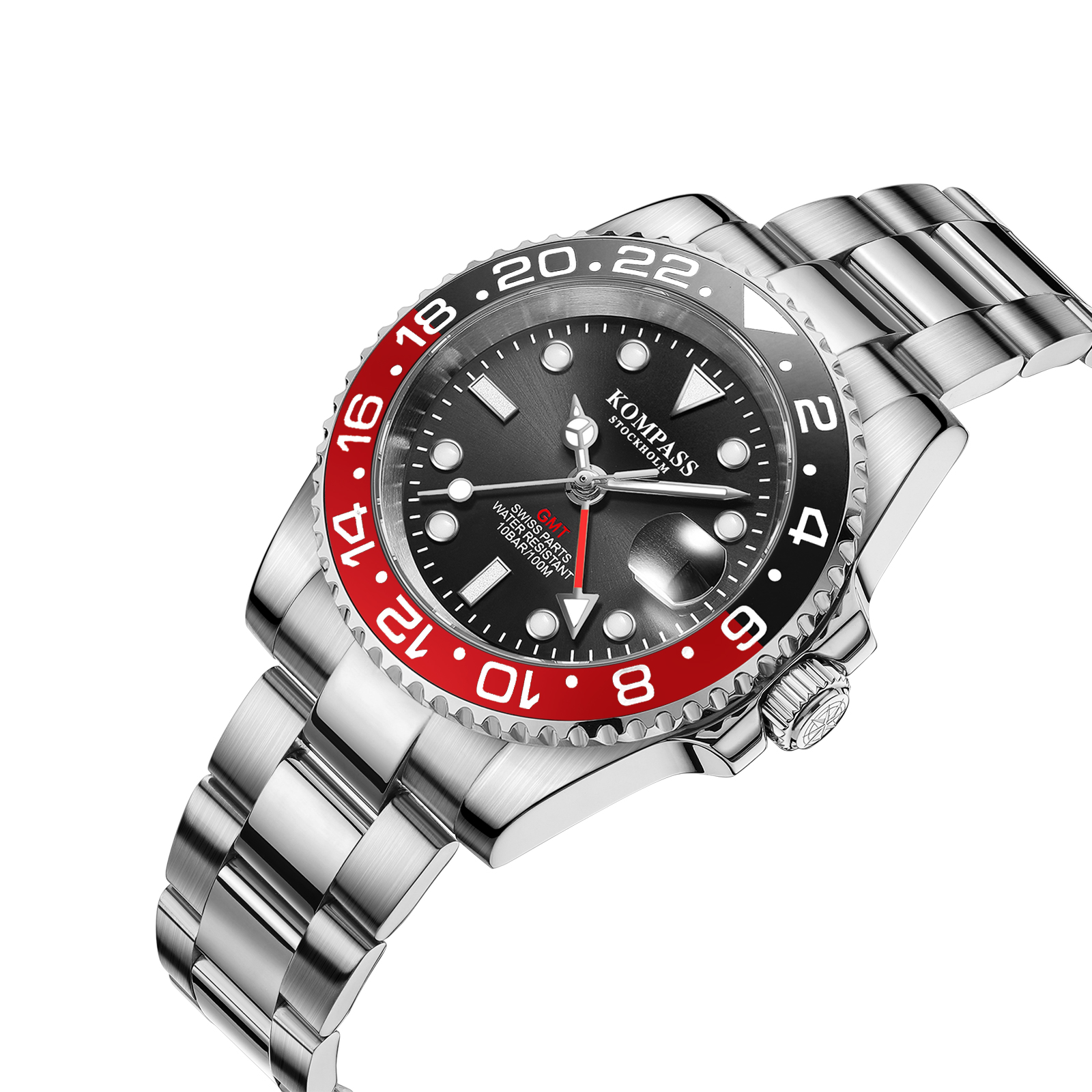 Kompass GMT-Professional Sapphire Steel Black Red - 2