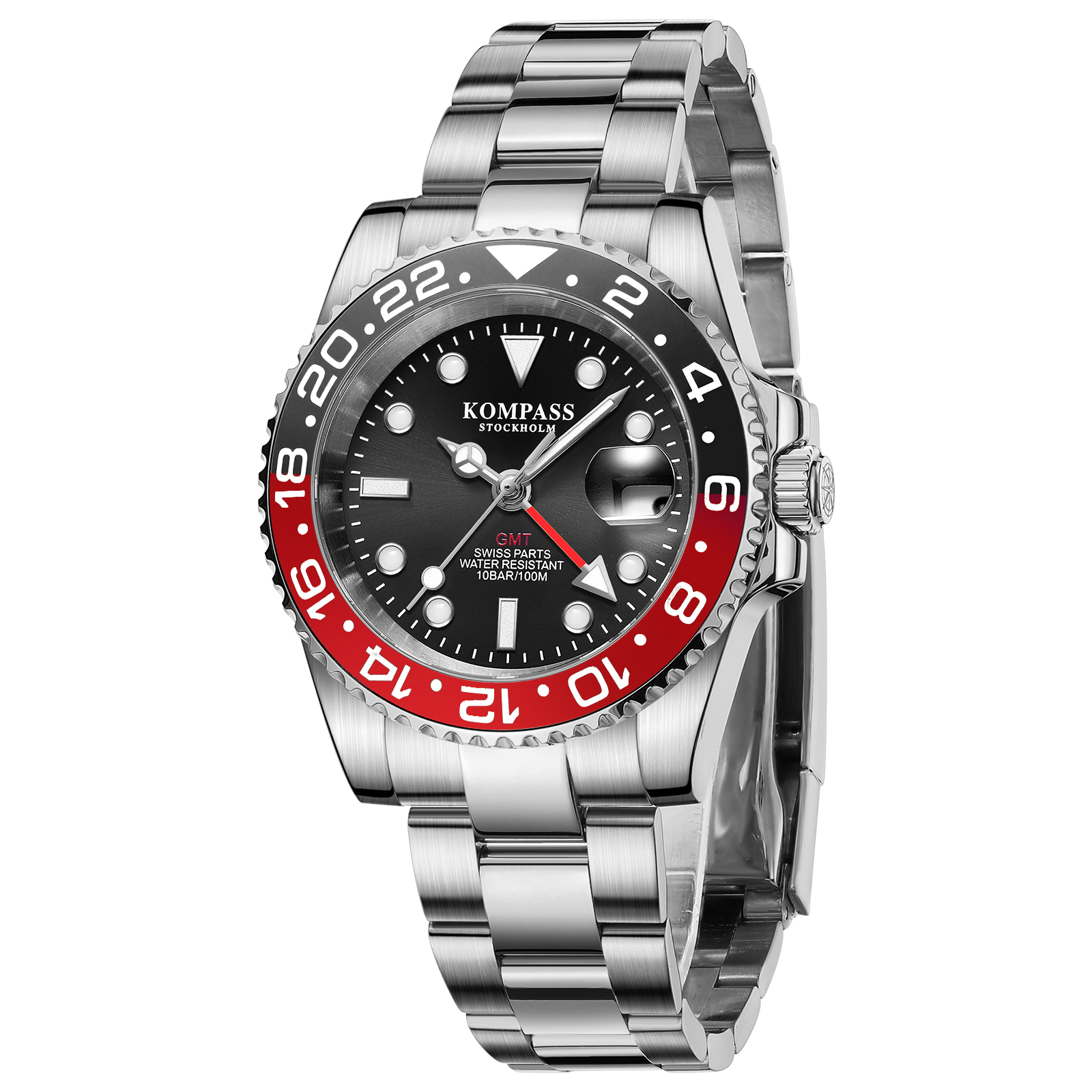 Kompass GMT-Professional Sapphire Steel Black Red - 3