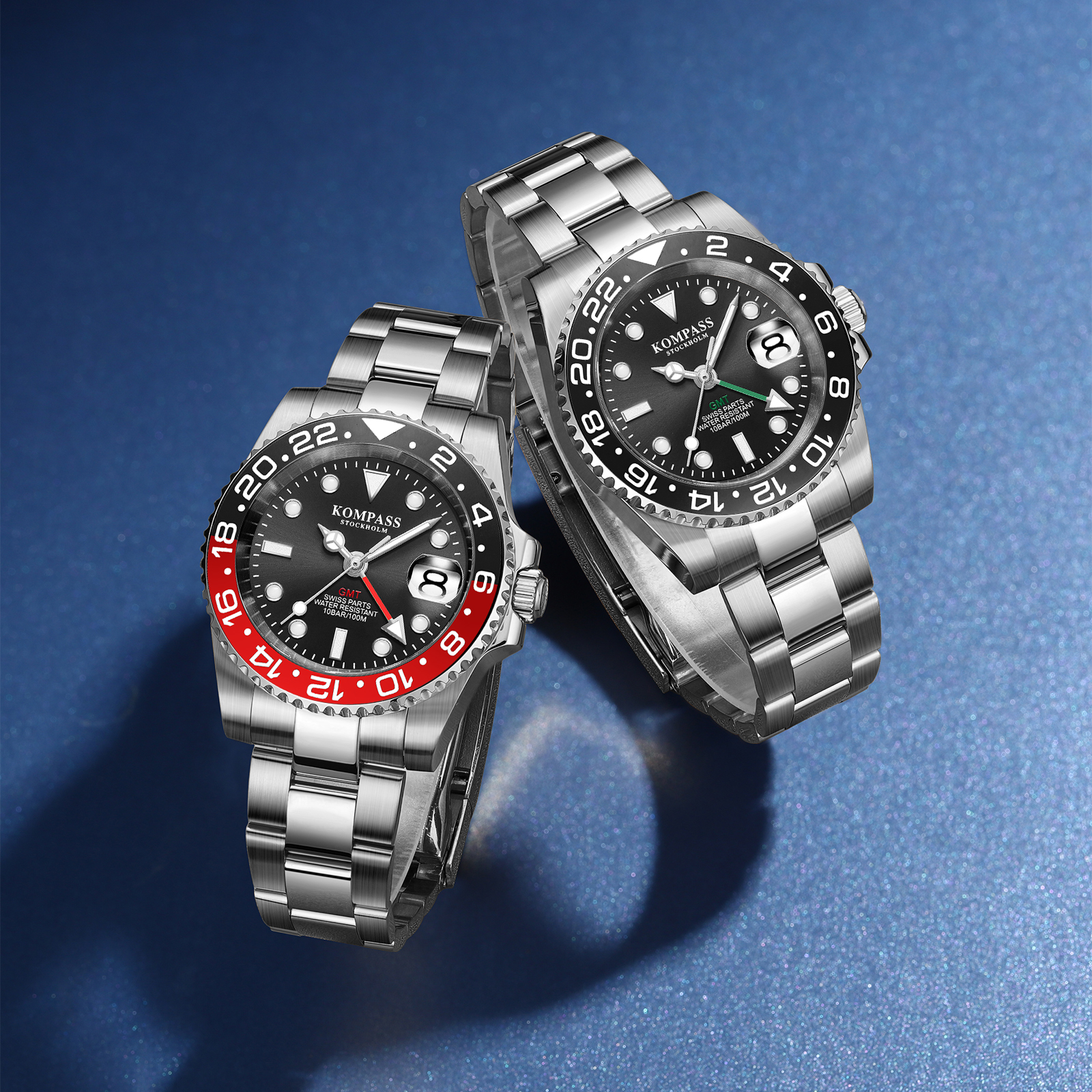Kompass GMT-Professional Sapphire Steel Black Red - 8