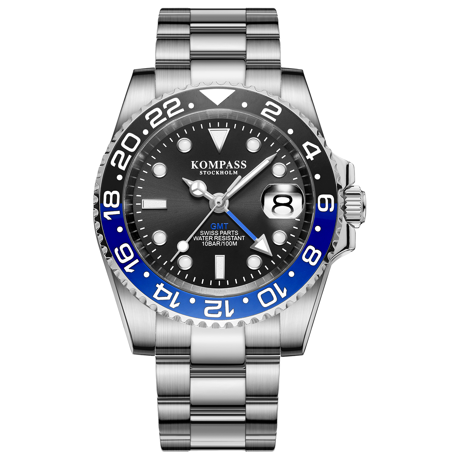 Kompass GMT-Professional Sapphire Steel Black Blue