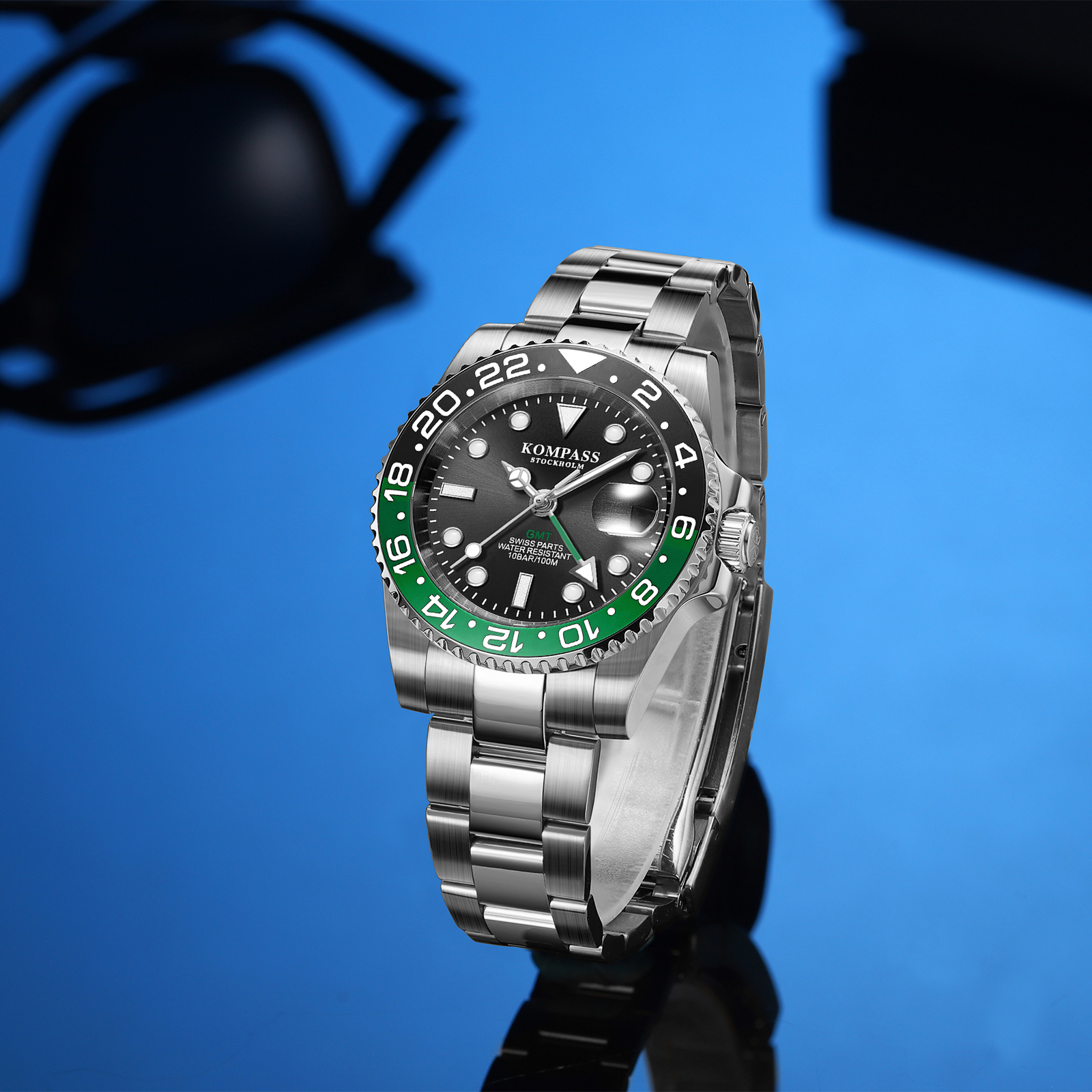 Kompass GMT-Professional Sapphire Steel Black Green - 6