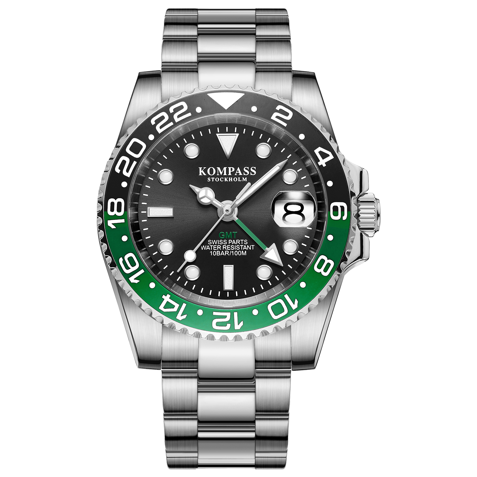 Kompass GMT-Professional Sapphire Steel Black Green