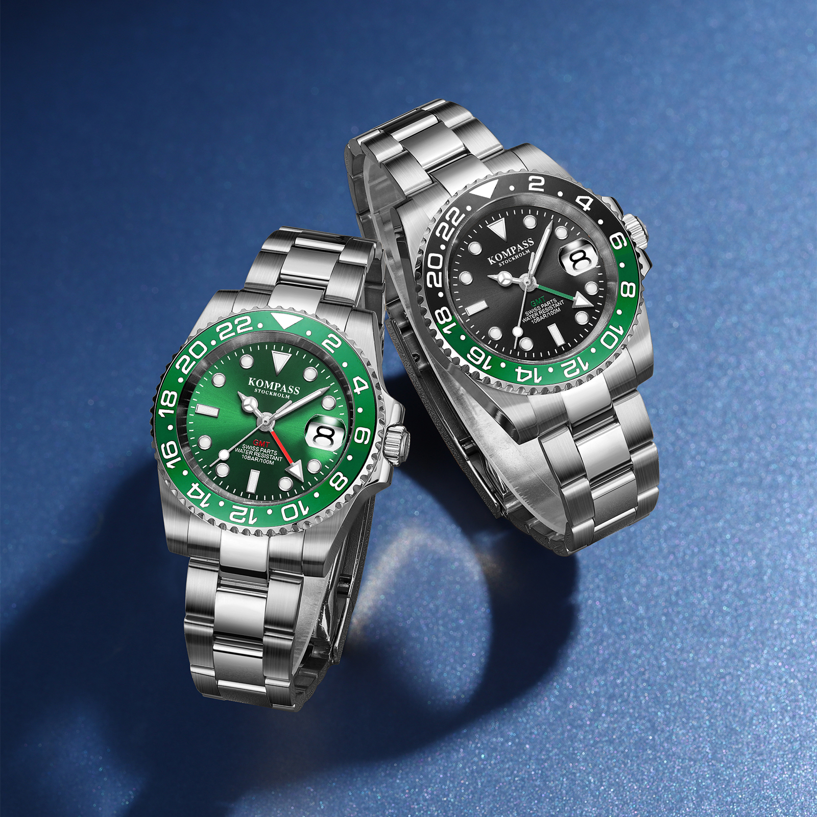 Kompass GMT-Professional Sapphire Steel Black Green - 8