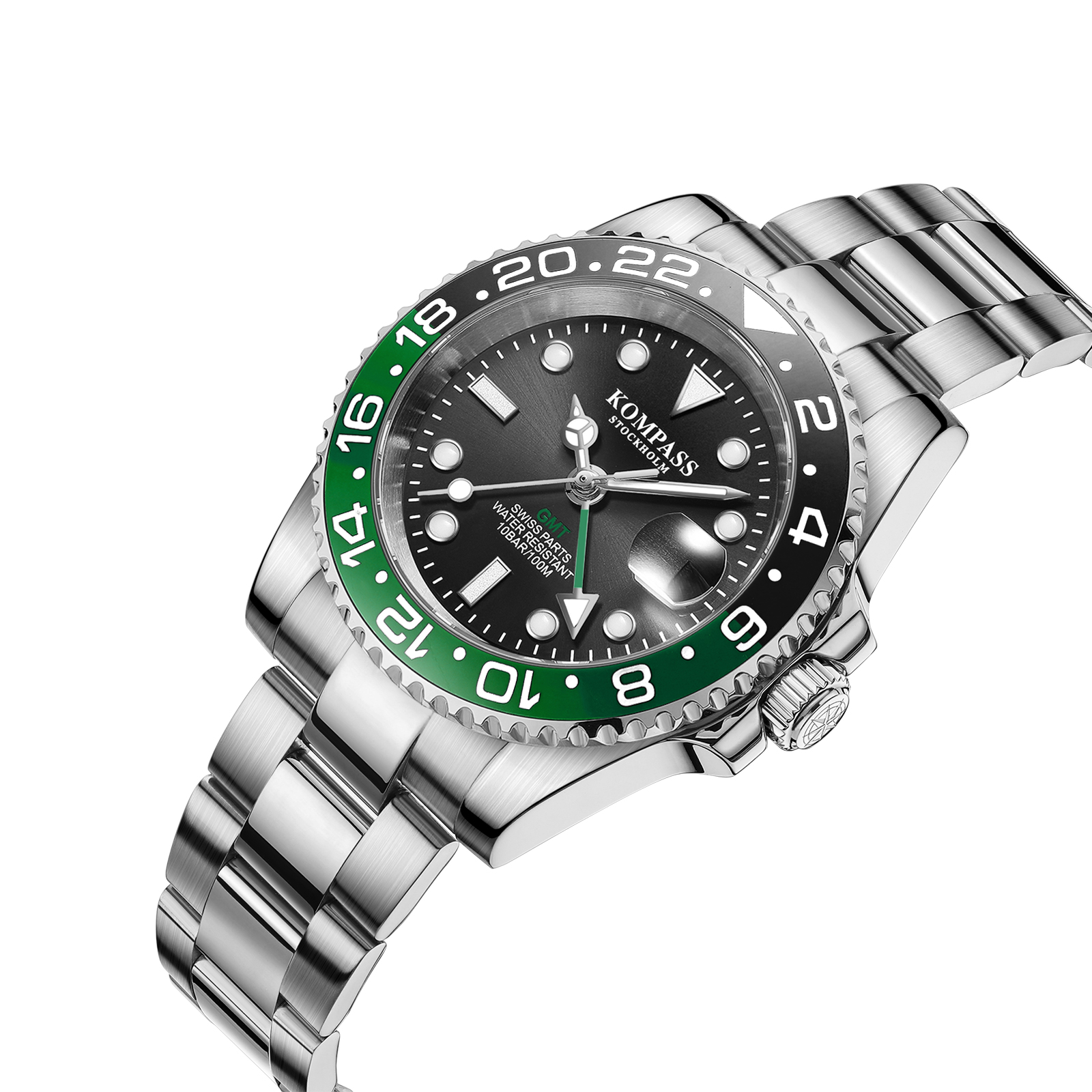 Kompass GMT-Professional Sapphire Steel Black Green - 2