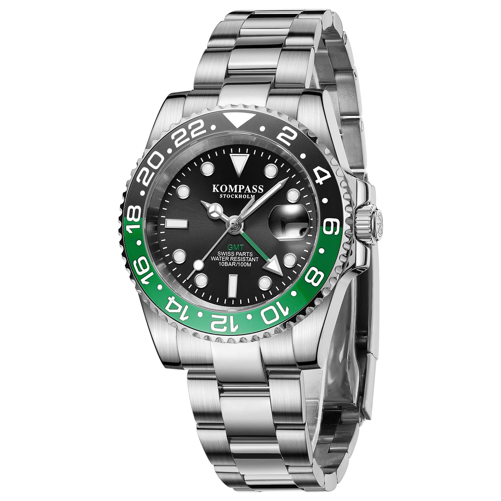 Kompass GMT-Professional Sapphire Steel Black Green - 3