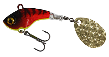 Cheap and effective spinnerail from Kinetic. Attracts even the slowest perch in the boat. 11g red tiger