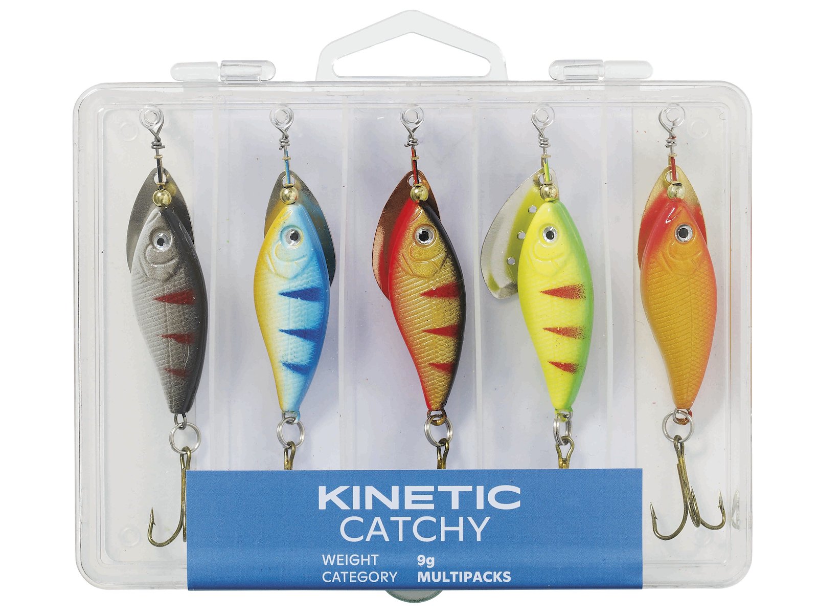 This spinner can be fished at both high and low speed. Extremely popular for trout and rainbow fishing. 5-pack