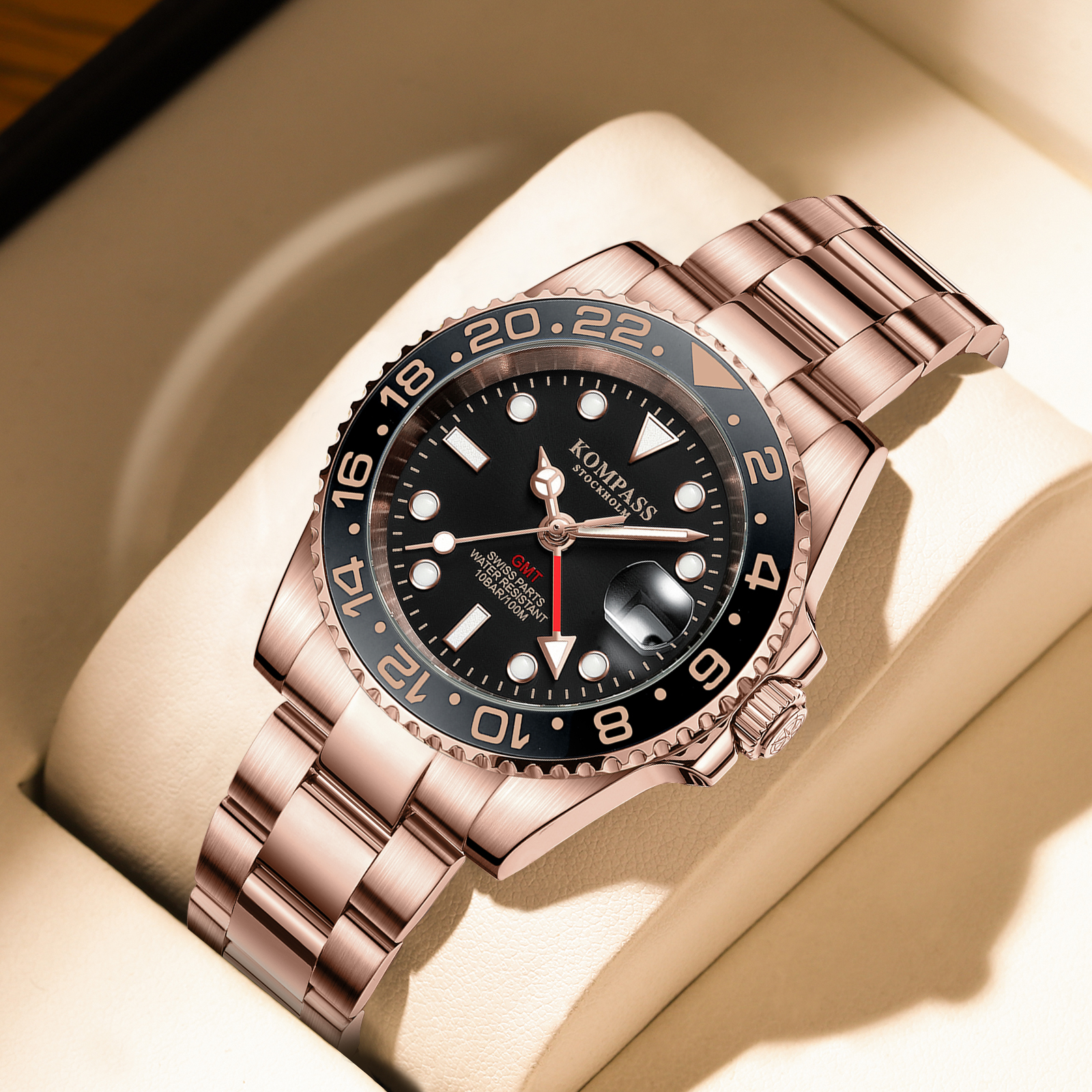 Kompass GMT-Professional Sapphire Steel Rose Black - 7