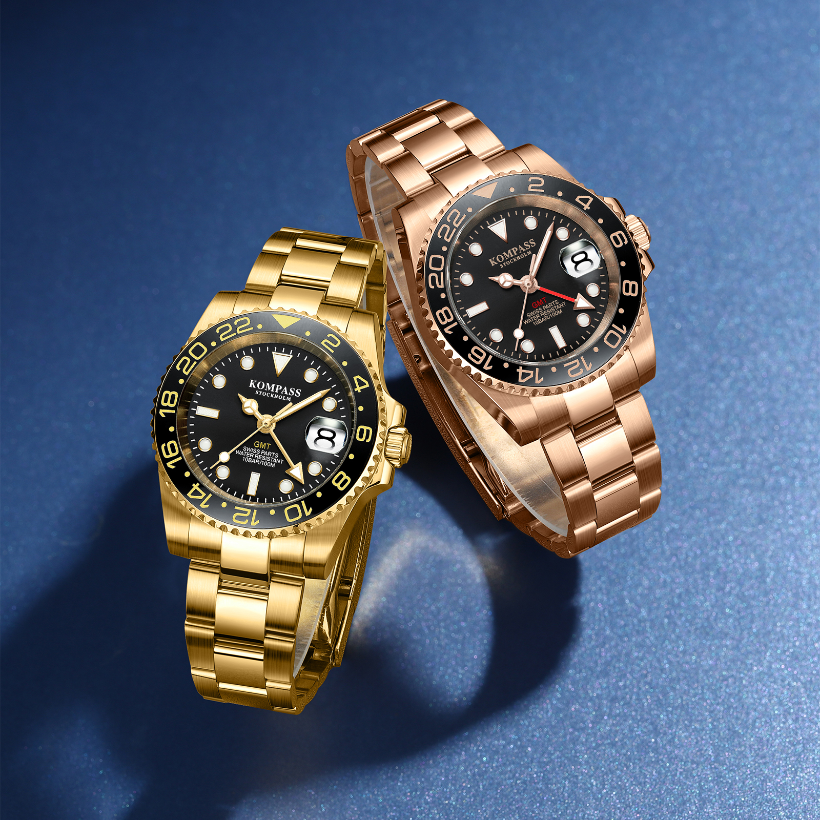 Kompass GMT-Professional Sapphire Steel Rose Black - 8