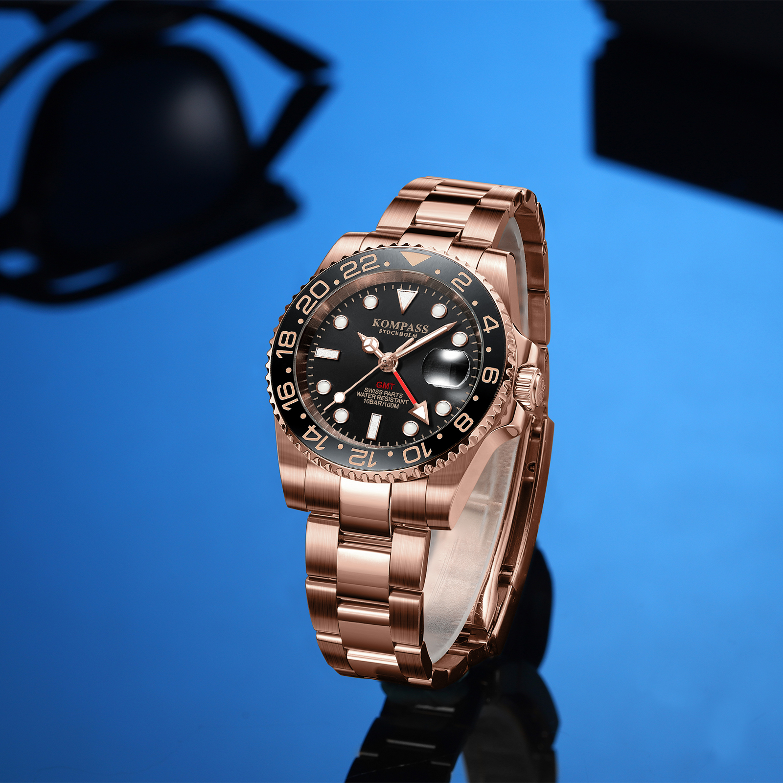 Kompass GMT-Professional Sapphire Steel Rose Black - 6