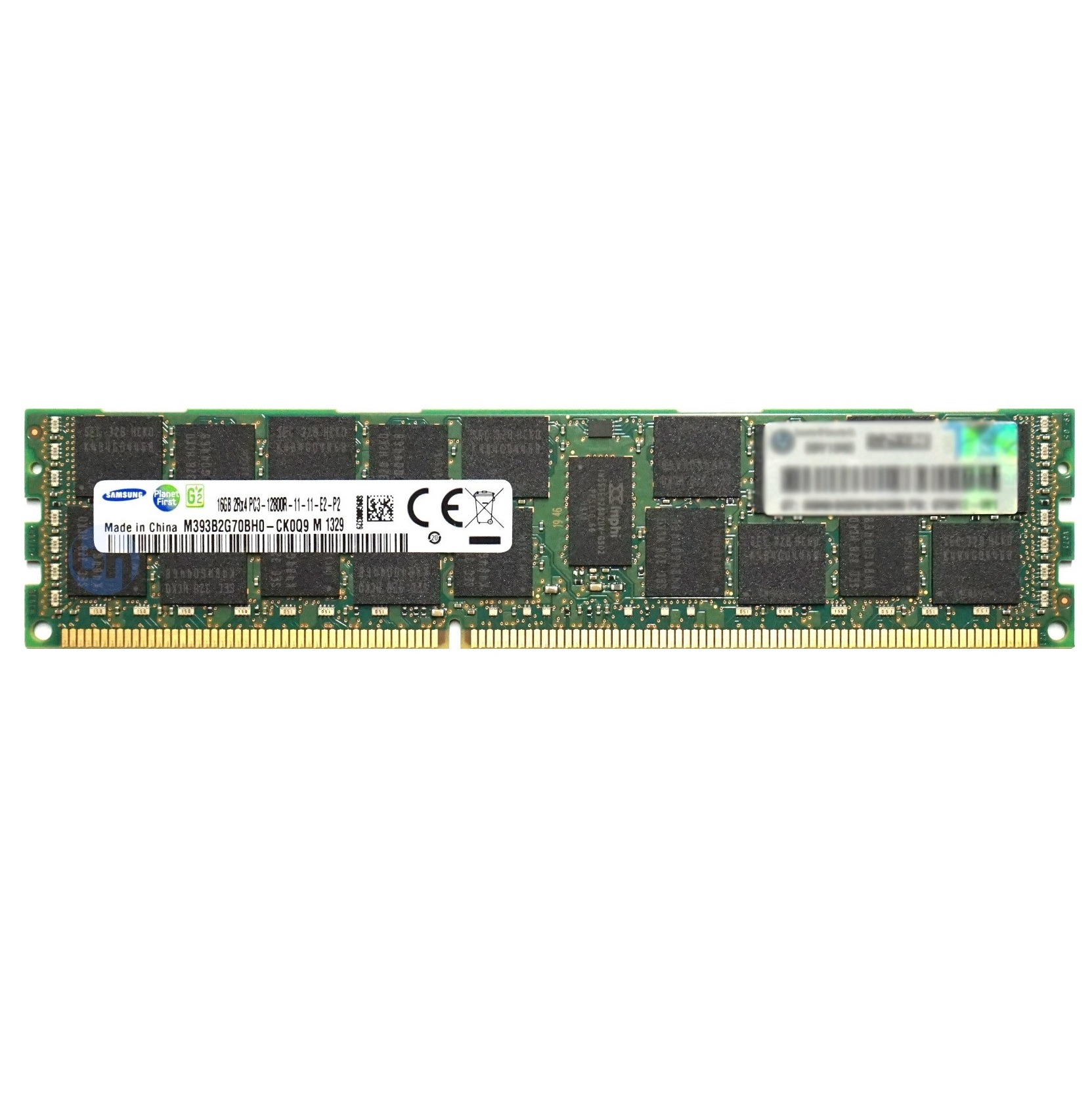 Begagnat 16GB DDR3 (1x16GB) Samsung RDIMM 2Rx4 ECC PC3-12800R 1600MHz Dual Rank x4 RAM Minne