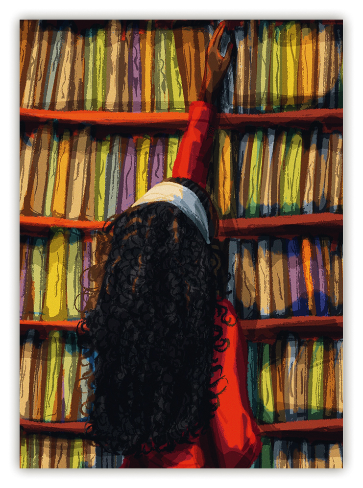 Library, Postcard