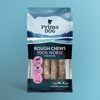 PrimaDog Rough Chews Horse Munchy Stick M 4-pack