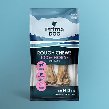 PrimaDog Rough Chews Horse fyllt tuggben M 12 cm 100g